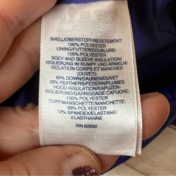 Land’s End Long Quilted Puffer Jacket with Snap on Hood - ROYAL BLUE - Picture 6 of 7